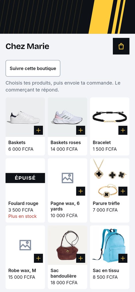 Boutique en ligne côté client